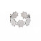 Non-Tarnish 304 Stainless Steel Open Cuff Finger Ring Cabochon Settings, Flower, Stainless Steel Color, US Size 9 1/4(19.1mm), Tray: 2mm