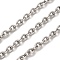 316 Surgical Stainless Steel Cable Chains, Unwelded, with Spool, Stainless Steel Color, 6x4.5x1.2mm