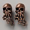 Brass European Beads, Skull Octopus, Red Copper, 28x12x16mm, Hole: 6mm