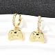 Латунные микро проложить серьги обруча кубического циркония EJEW-P322-14G-3