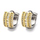 Латунные серьги-кольца из прозрачного кубического циркония EJEW-H158-18B-GP-4