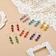 7 пара 7-х цветных сережек с подвесками в виде лэмпворка и стеклянных бусин EJEW-JE05086-2