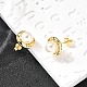 Круглые серьги-гвоздики из латуни с микропаве из прозрачных кубических цирконий EJEW-C154-09G-3