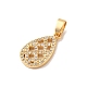 Латунные микро проложить кубического циркония подвески KK-P340-42G-2