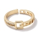 Латунные микро проложить манжеты кольца кубического циркония RJEW-G310-09G-2