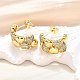 Женские серьги-гвоздики из латуни с микропаве и прозрачным кубическим цирконием EJEW-U056-02A-G-2