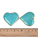 Подвески в форме сердца из окрашенной синтетической бирюзы TURQ-T004-30A-3