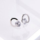 Серьги-гвоздики из нержавеющей стали с прозрачным кубическим цирконием ZH7800-4