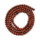 Натуральный красный яшма нити круглый шарик G-A130-3mm-08-01-5