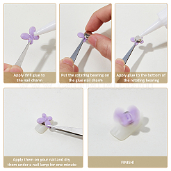 24 шт. 3 стиля латунный 3D вращающийся подшипник для дизайна ногтей&nbsp;MRMJ-FH0001-58A