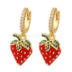 Латунные микро проложить серьги обруча кубического циркония EJEW-D322-10G