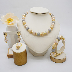 Комплект из ожерелья из бисера и сережек-гвоздиков&nbsp;FS-WGA4855-03