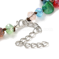 Бохо стеклянные и окрашенные натуральные ракушки бусины чипсы 3 слой ожерелья для женщин NJEW-H047-01C