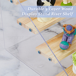 Прямоугольный акриловый органайзер с деревянными минифигурками&nbsp;ODIS-WH0038-102C