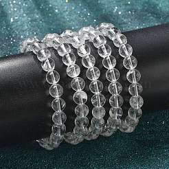 Натуральный кварц кристалл бисером браслеты простирания BJEW-Q692-46-8mm