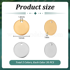 60 шт. 2-х цветные подвески из нержавеющей стали 304&nbsp;STAS-PH0005-87