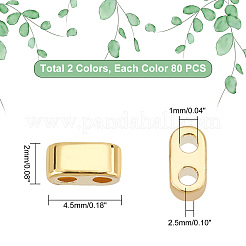 160 шт. 2-цветные гальванизированные немагнитные синтетические гематитовые многожильные звенья&nbsp;G-PH0001-96