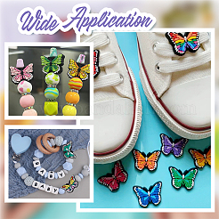 14шт 7 цвета бабочки силиконовые бусины SIL-NB0001-41