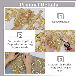 Кружевная отделка из полиэстера с цветочным принтом OCOR-WH0078-409