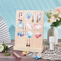 Океан их печатные деревянные стенды для сережек EDIS-WH0006-51