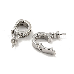 Дужка для подвески из латуни микро паве с прозрачным кубическим цирконием KK-G490-11P