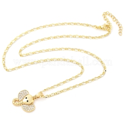 Ожерелья с подвеской из латуни с микропаве и прозрачным кубическим цирконием для женщин&nbsp;LS-NJEW-M084-02G-02