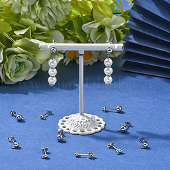 12 шт. 3 стиля сережек-гвоздиков с круглыми шариками из стерлингового серебра&nbsp;FIND-BBC0004-60