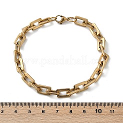 Ионное покрытие (ip) прямоугольник 201 браслеты из нержавеющей стали BJEW-N240-06G