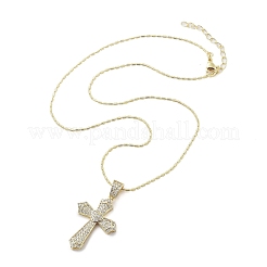 Латунные прозрачные кубические циркониевые подвески ожерелья для женщин&nbsp;LS-NJEW-M009-05G-C