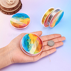 4 рулон двухцветной медной ювелирной проволоки&nbsp;CWIR-TA0001-06