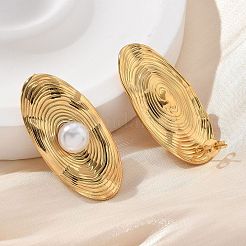 Серьги-гвоздики из нержавеющей стали 304&nbsp;EJEW-Z084-01G