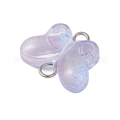 Бабочка градиент цвета краска для выпечки прозрачный стеклянный соединитель подвески&nbsp;PALLOY-JF03278-02