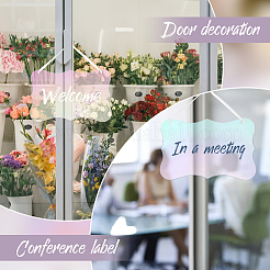 Волнистый прямоугольник акриловый пустой знак подвеска украшения&nbsp;DIY-GA0006-40