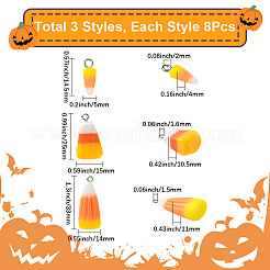 24шт 3 стиля Хэллоуин непрозрачные подвески из смолы&nbsp;RESI-SC0006-32