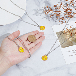 48 шт. бейсбольный сплав желтая эмаль подвеска кабель цепь ожерелья для женщин мужчин&nbsp;NJEW-DR0001-16