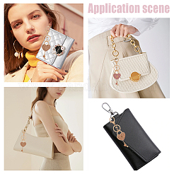 3 шт. 3-цветный брелок-подвеска в виде сердца со стразами и подвеской в виде сердечка KEYC-WR0001-46