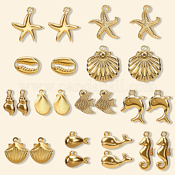 24 шт. 12 стиля подвески из нержавеющей стали 304 с тематикой океана&nbsp;STAS-SC0010-47