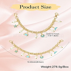 Ручки для сумок из железа и сплава с цепочкой в стиле морских животных и ракушками и крабами&nbsp;FIND-CJ00005