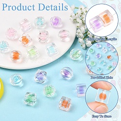 120шт 4 стиля прозрачные акриловые бусины&nbsp;OACR-YW0004-31