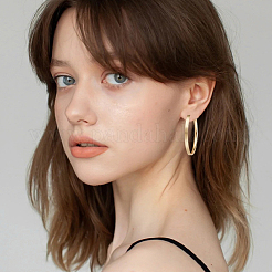 3 пара латунных серег-колец для женщин EJEW-BBC0001-66G-02