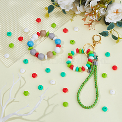 80 шт. 4 стиля рондель пищевые экологически чистые силиконовые бусины&nbsp;SIL-DC0001-68B