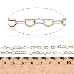 Двухцветные цепочки из нержавеющей стали 304 с звеньями в форме сердца&nbsp;CHS-C013-04A-01