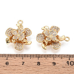 Латунные микропаве прозрачные подвески с фианитом&nbsp;KK-T077-30G