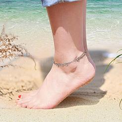 925 браслет на ногу из стерлингового серебра с трехслойной цепочкой и бусинами JA69A