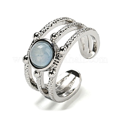 Регулируемые кольца из натурального аквамарина RJEW-K269-10P-04