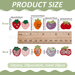 50 шт. 5 стили полиэстеровых нашивок для одежды&nbsp;PATC-FG0003-46