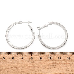 Латунные микро проложить серьги стержня кубического циркония EJEW-R025-32P