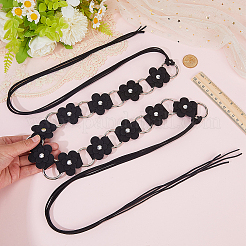 1 шт. искусственная кожа цветок латунное кольцо звено цепи пояса живота цепи для женщин AJEW-CL0001-49B