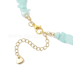 Ожерелья из бусин с кусочками натурального окрашенного белого нефрита NJEW-JN05508