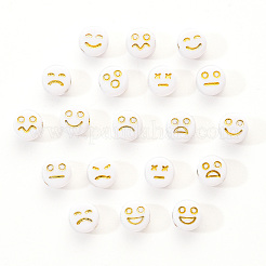 Непрозрачные белые акриловые бусины&nbsp;MACR-YW0001-21B